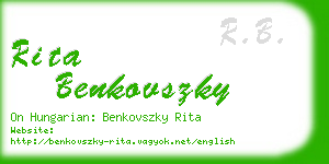 rita benkovszky business card